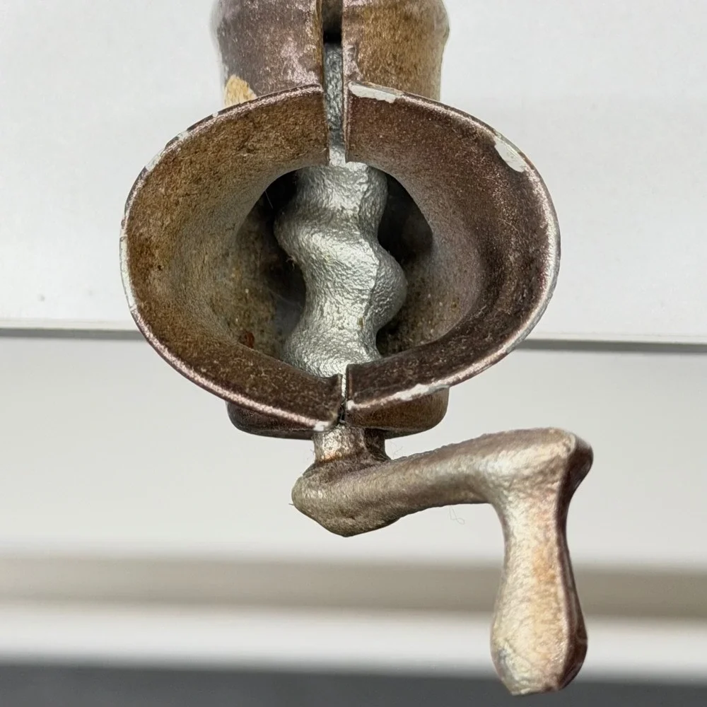 Vintage Miniature Clamp On Meat Grinder Metal Hand Painted‎ Floral Kitchen Decor
